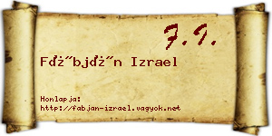 Fábján Izrael névjegykártya