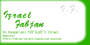 izrael fabjan business card